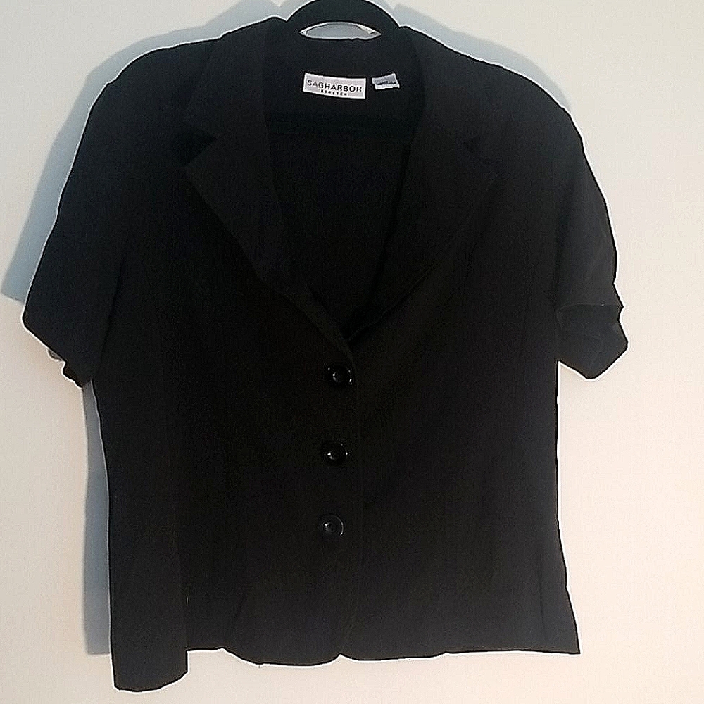 Black Blazer short sleeve/ SAGHARBOR